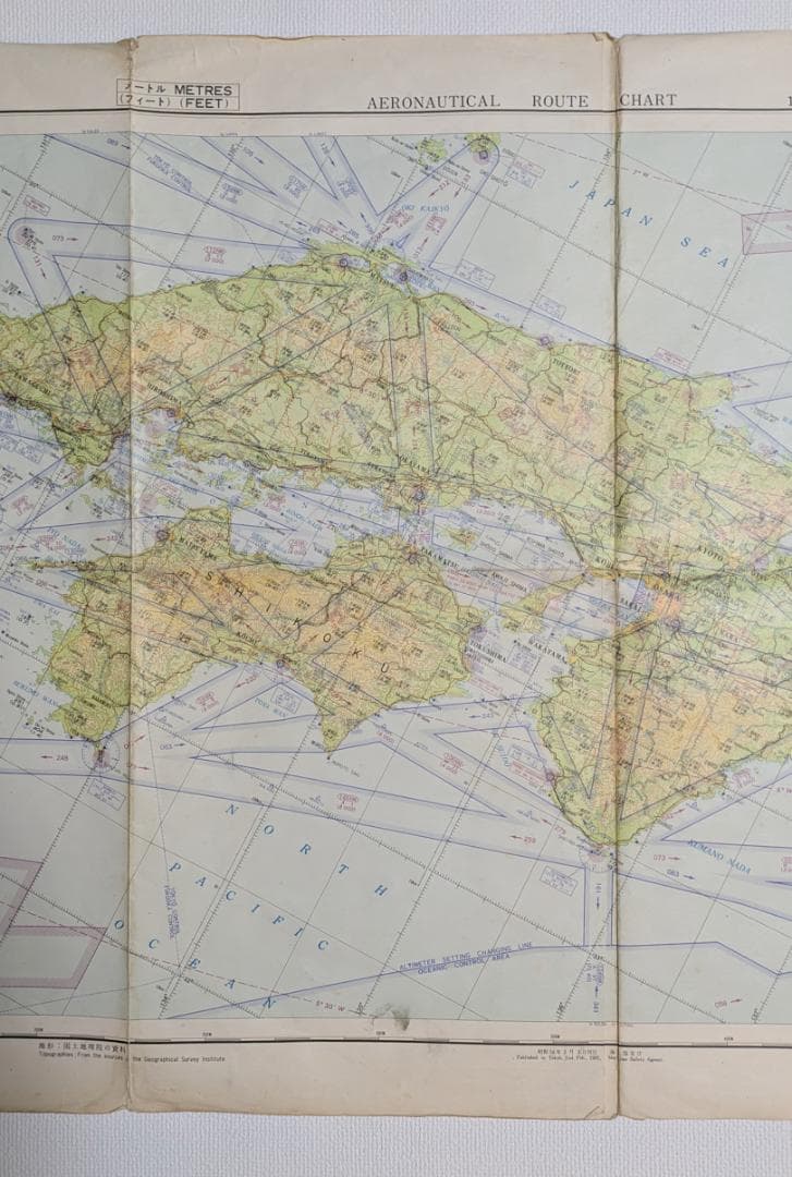 航空路図 日本中部（鹿児島-仙台）