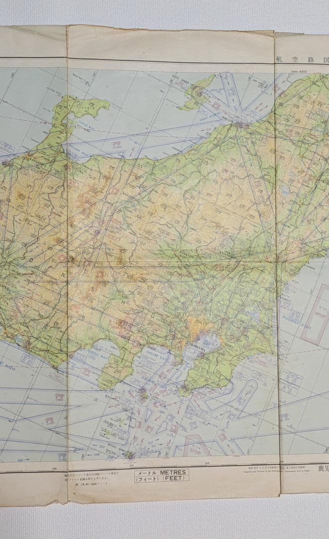 航空路図 日本中部（鹿児島-仙台）