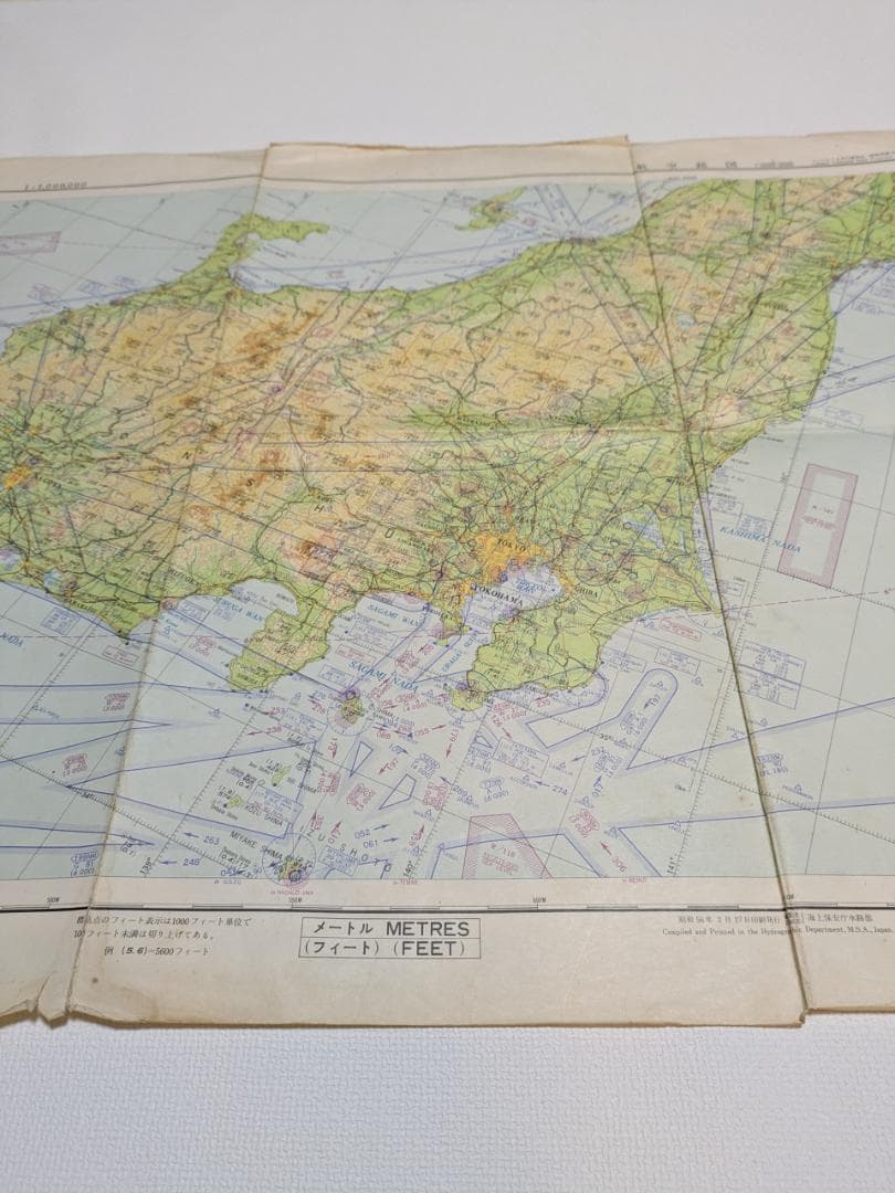 航空路図 日本中部（鹿児島-仙台）