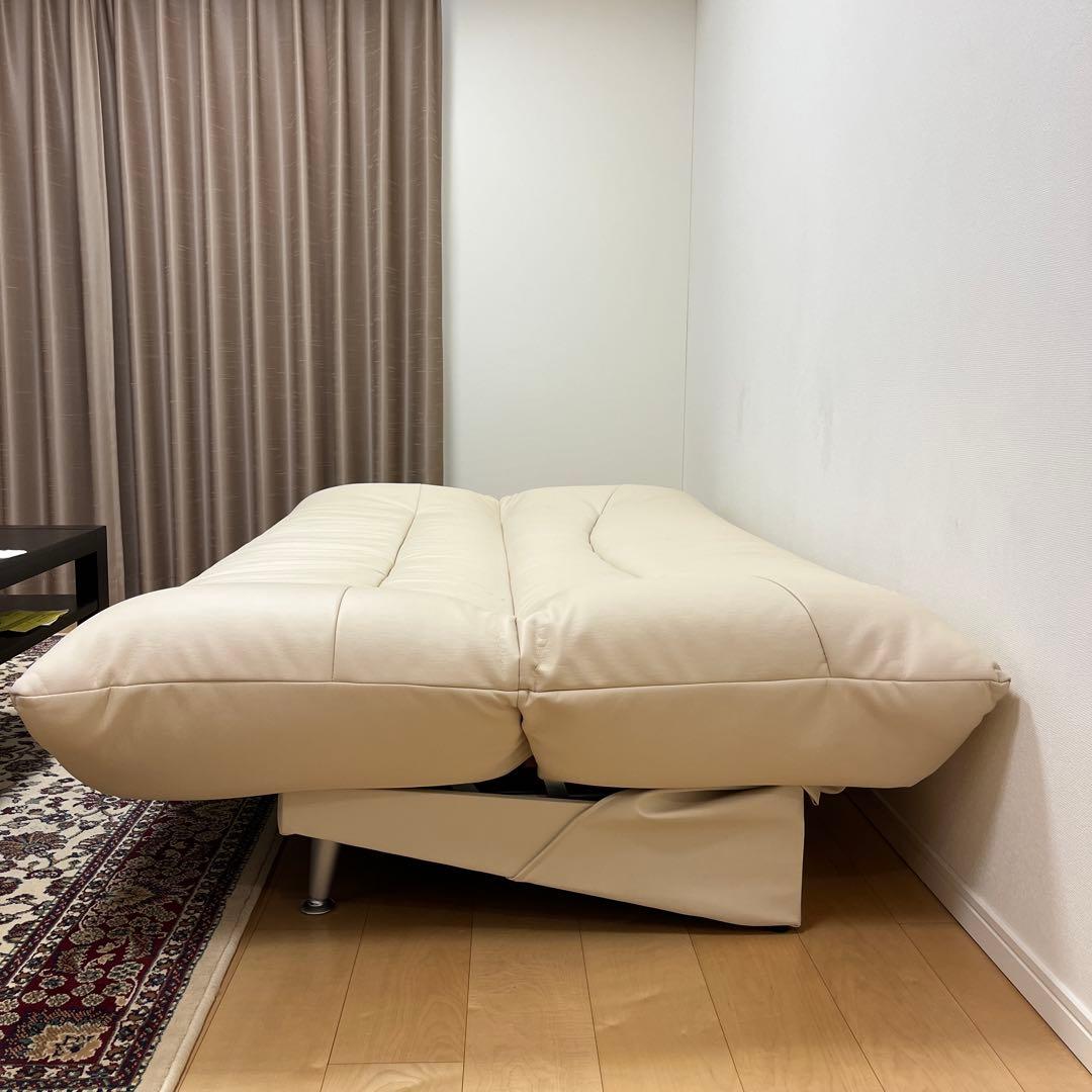 【美品】　大塚家具　ソフトレザー　ソファベッド　たのメル便送料込み　定価10万円