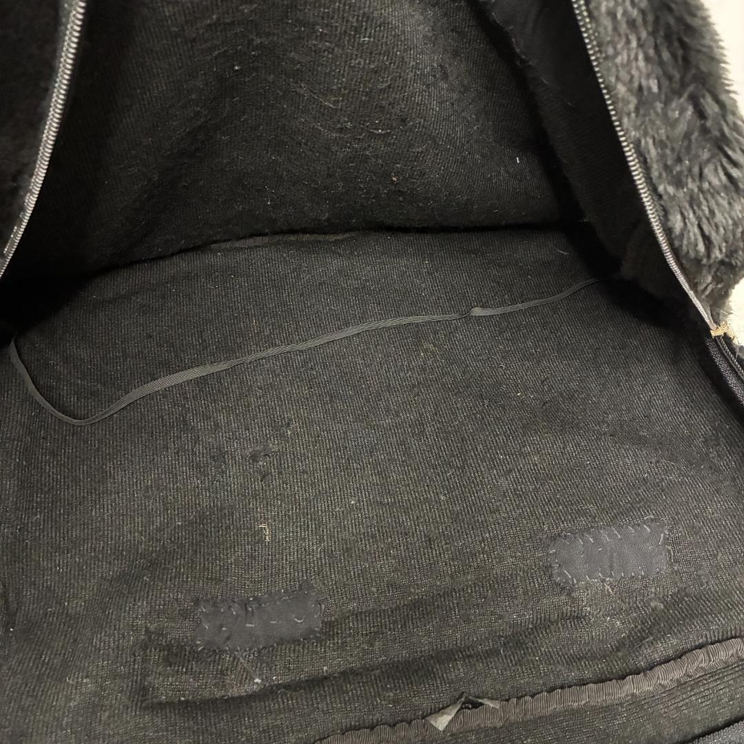 FENDI ファー 大判ロゴ ボア フリース トートバッグ ブラック 状態良