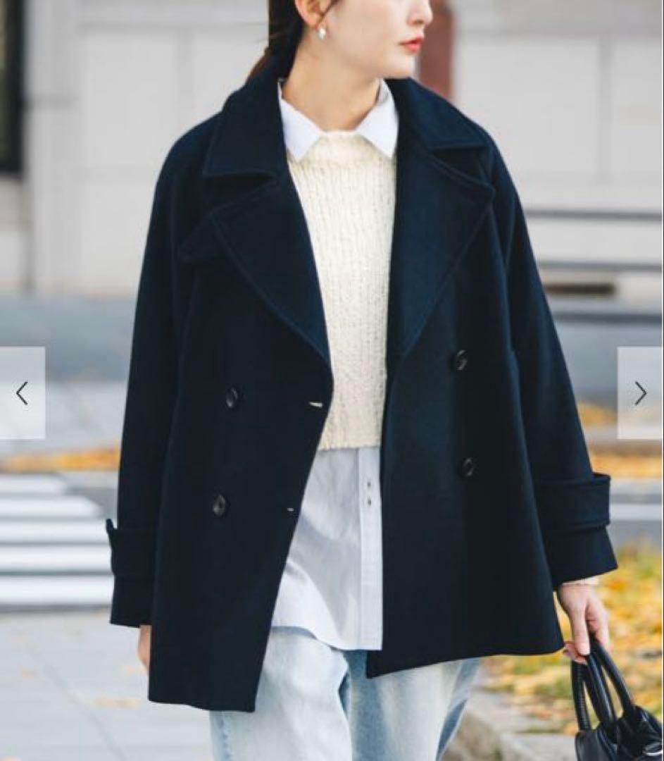 URBAN RESEARCH スーパー100メルトンPコート　ネイビー2025