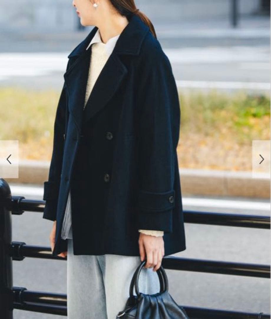 URBAN RESEARCH スーパー100メルトンPコート　ネイビー2025