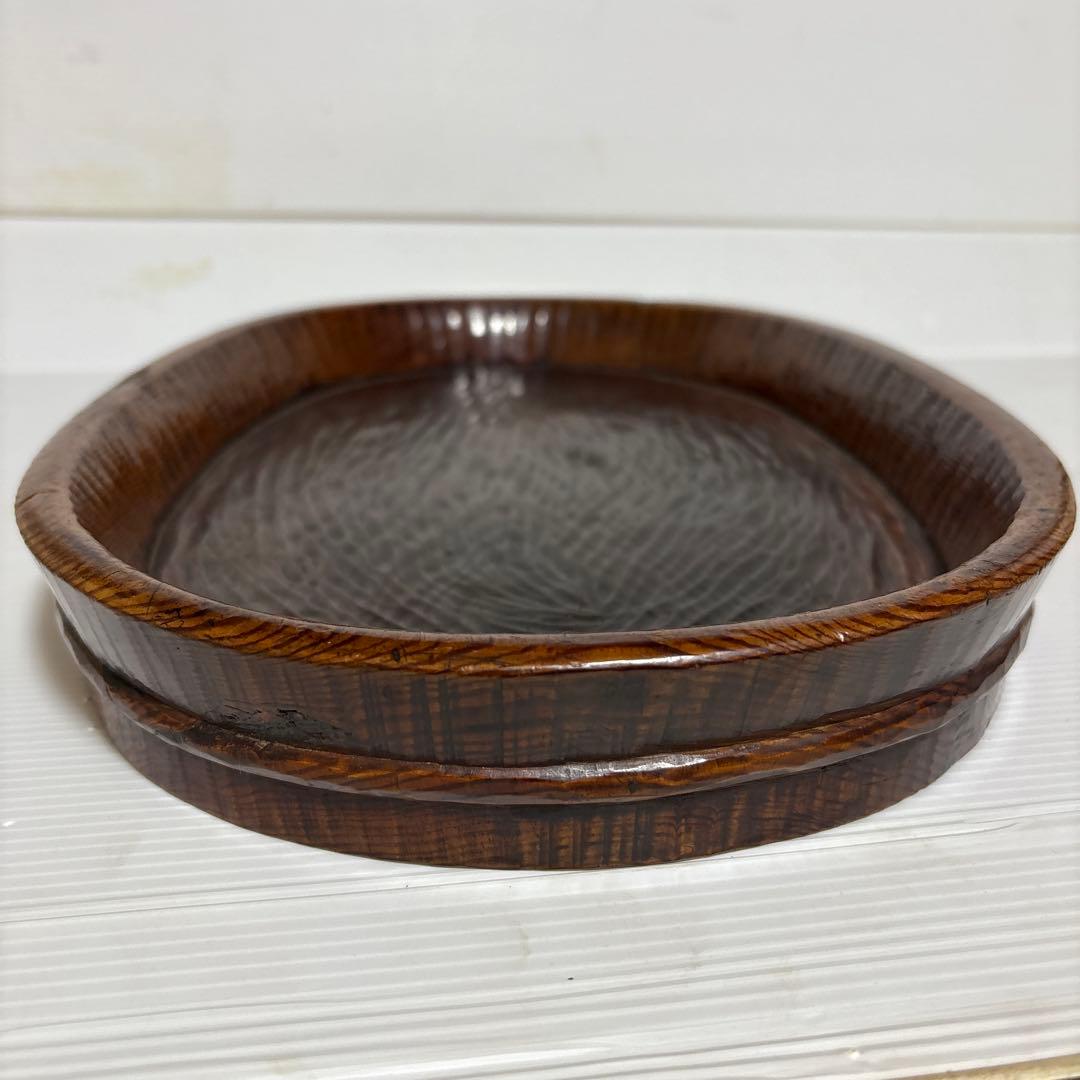 年代物、骨董品 煎茶盆/茶道具/木彫り