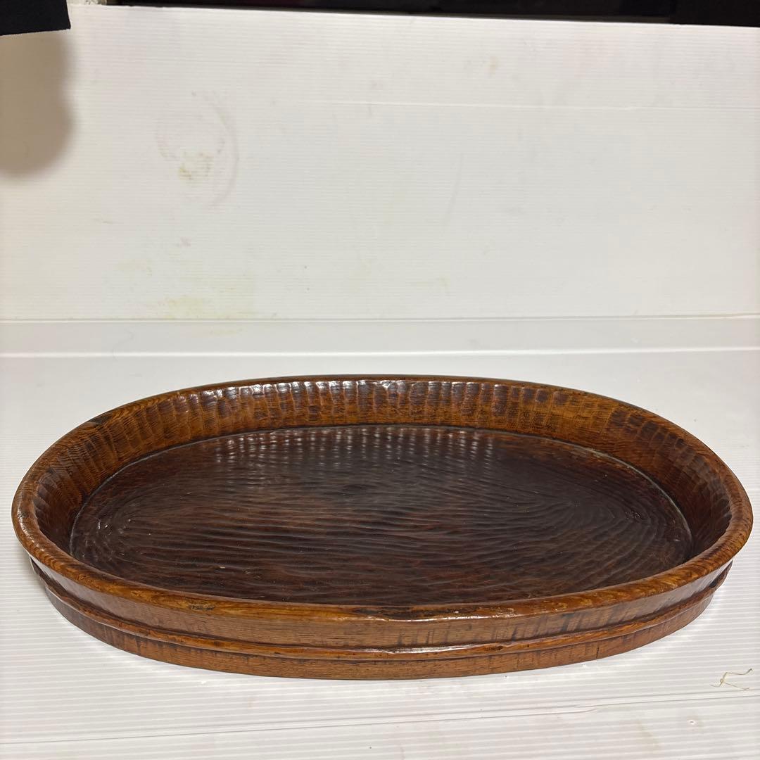 年代物、骨董品 煎茶盆/茶道具/木彫り