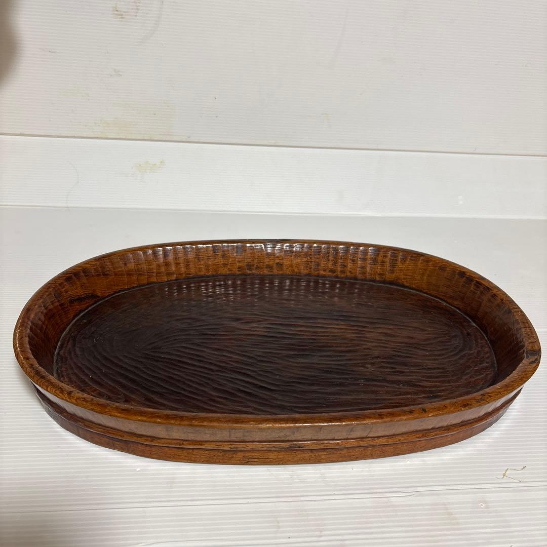 年代物、骨董品 煎茶盆/茶道具/木彫り