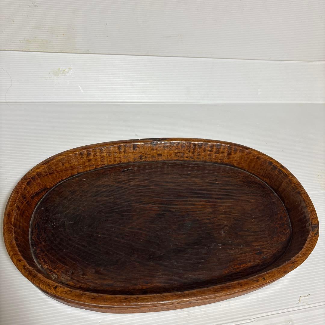 年代物、骨董品 煎茶盆/茶道具/木彫り