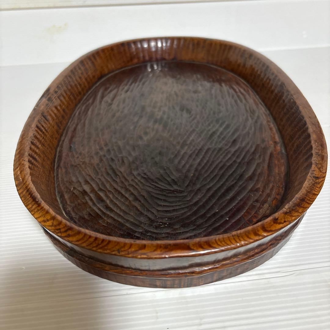 年代物、骨董品 煎茶盆/茶道具/木彫り