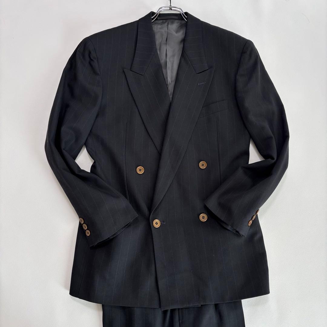 エンポリオアルマーニ ダブルレスト Lサイズ スーツ セットアップ 太ストライプ