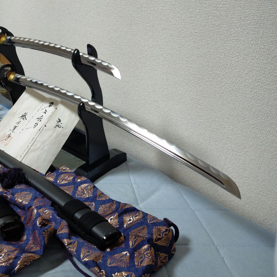 居合刀　模造刀　武蔵拵 二十四代　藤原兼房　日本刀　刀剣　鉄鍔　刀台　保証書