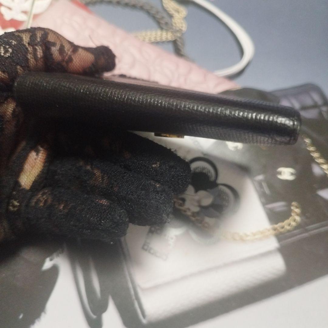 CHANEL ブラックレザーキーケース