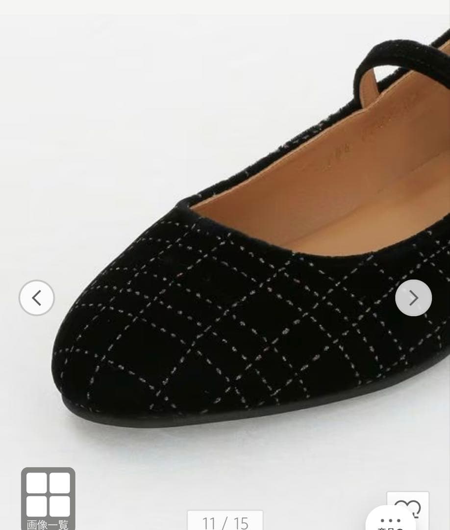 UNITED ARROWS グリッター ベルベット メリージェーン シューズ