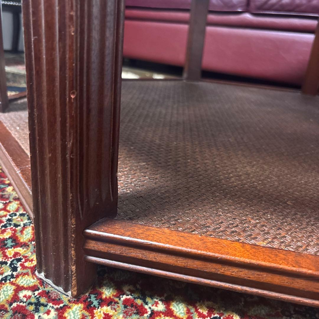 八角形木製ガラステーブル