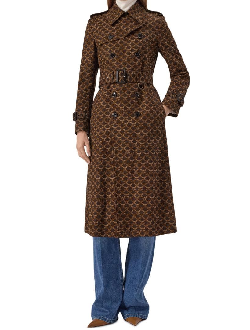 極美品 CELINE 21SS 70’S トレンチコート トリオンフ プリント