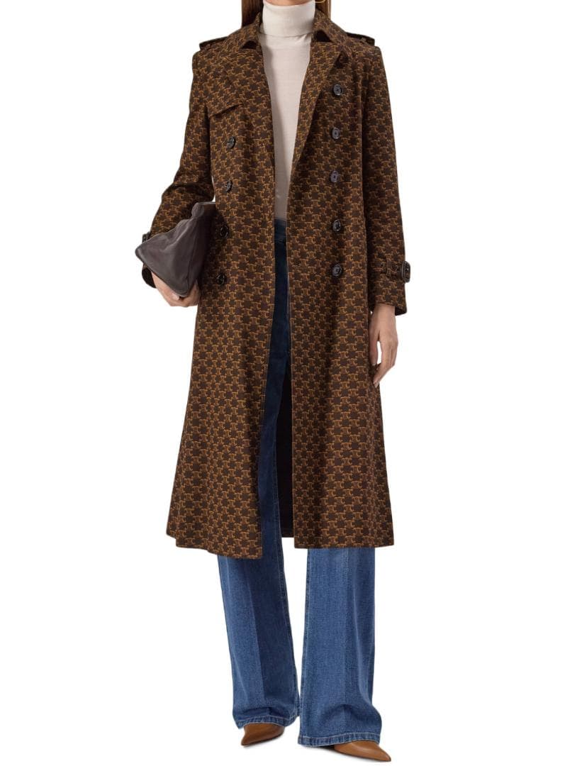 極美品 CELINE 21SS 70’S トレンチコート トリオンフ プリント