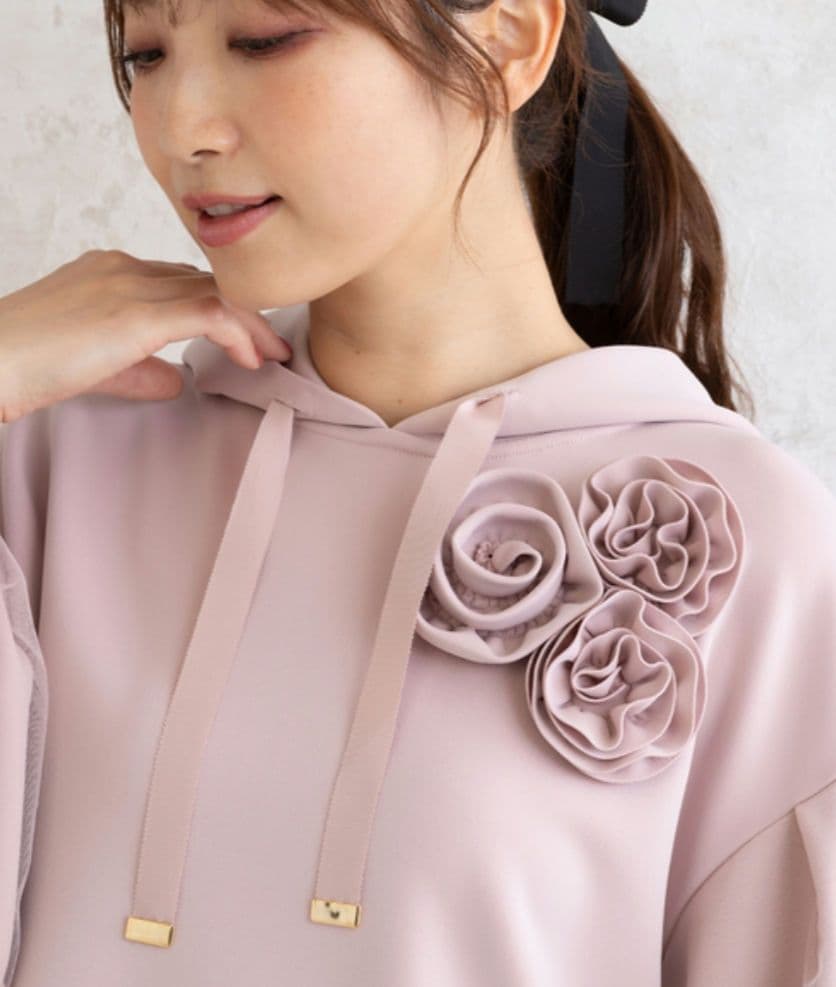 新品 オーバーサイズパーカー ローズティアラ 大きいサイズ42