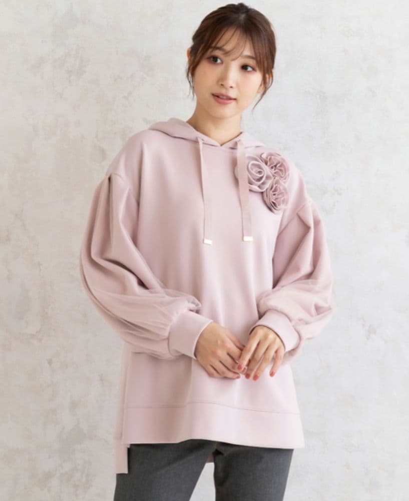 新品 オーバーサイズパーカー ローズティアラ 大きいサイズ42