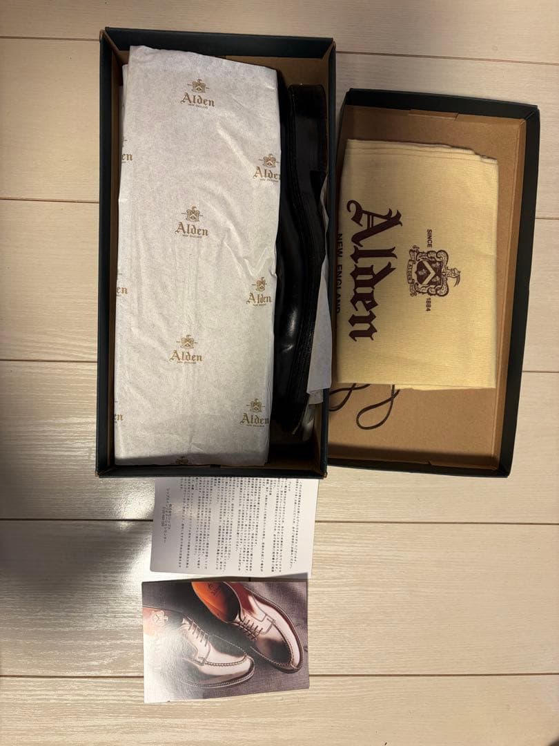ALDEN: コードバン プレーントゥ　ブラック6.5