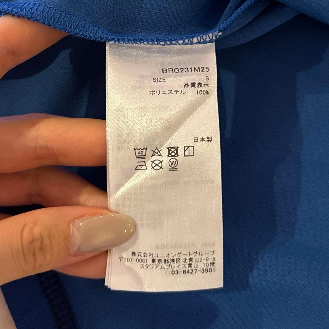 m*c様 美品　ブリーフィングゴルフ パッチワーク モックネックシャツ　ネイビー