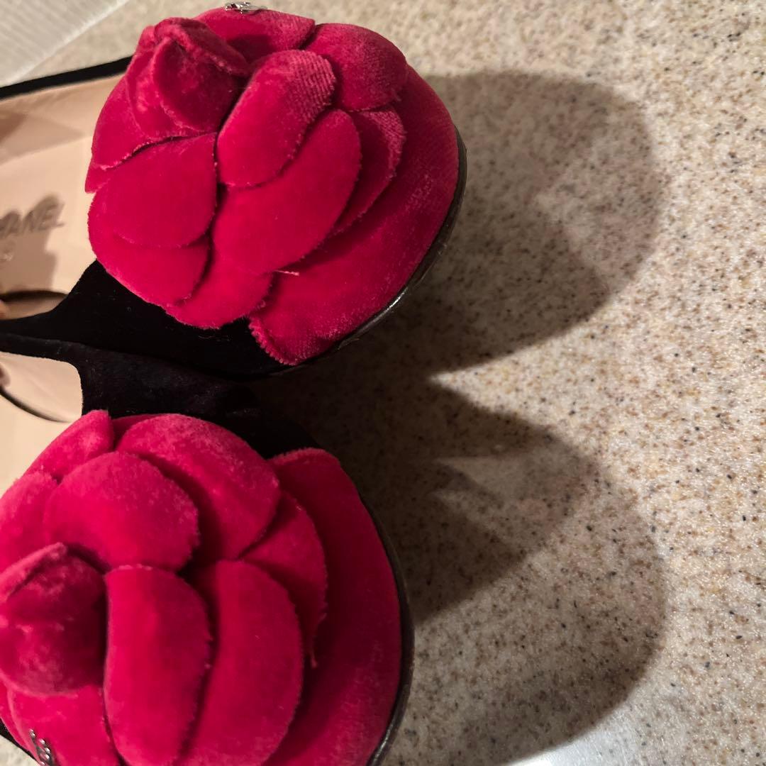 CHANEL フラットシューズ 黒 37.5