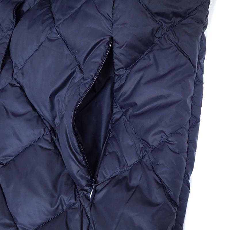 未使用 TAION タイオン シティ フード ロングダウンジレ XL ネイビー