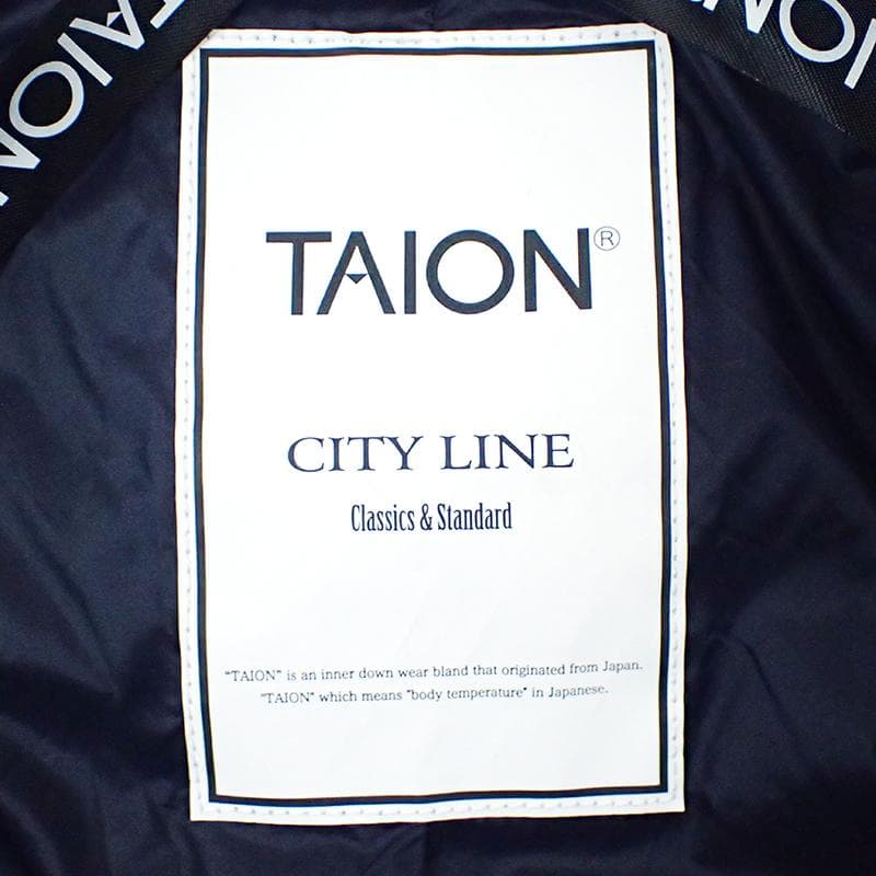 未使用 TAION タイオン シティ フード ロングダウンジレ XL ネイビー