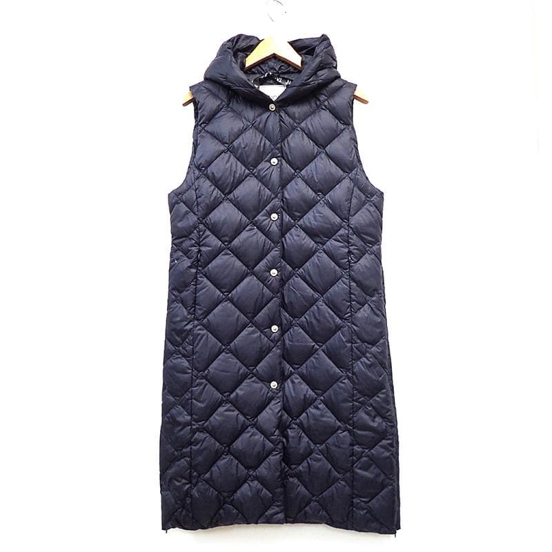 未使用 TAION タイオン シティ フード ロングダウンジレ XL ネイビー