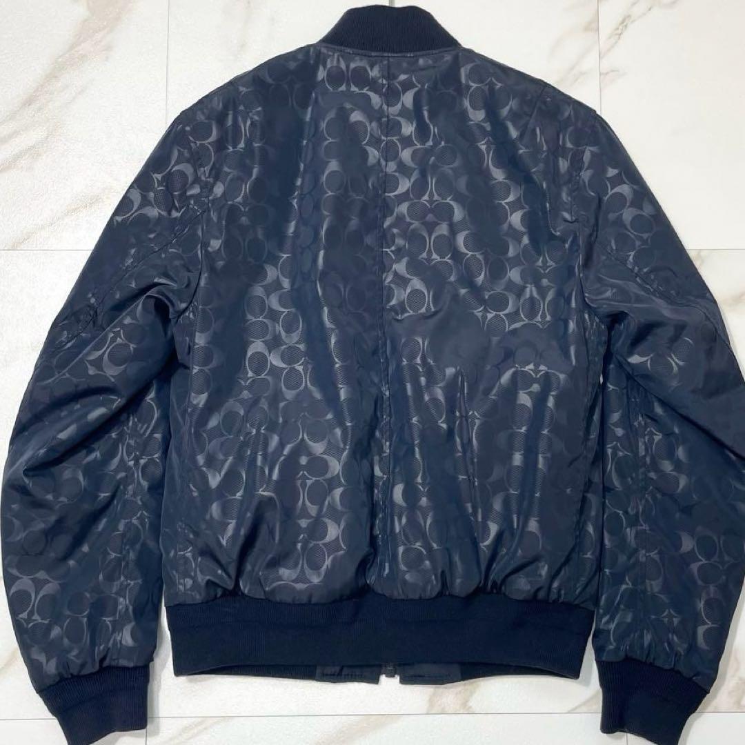 美品✨コーチ MA-1 ボンバージャケット リバーシブル シグネチャー 黒×紺