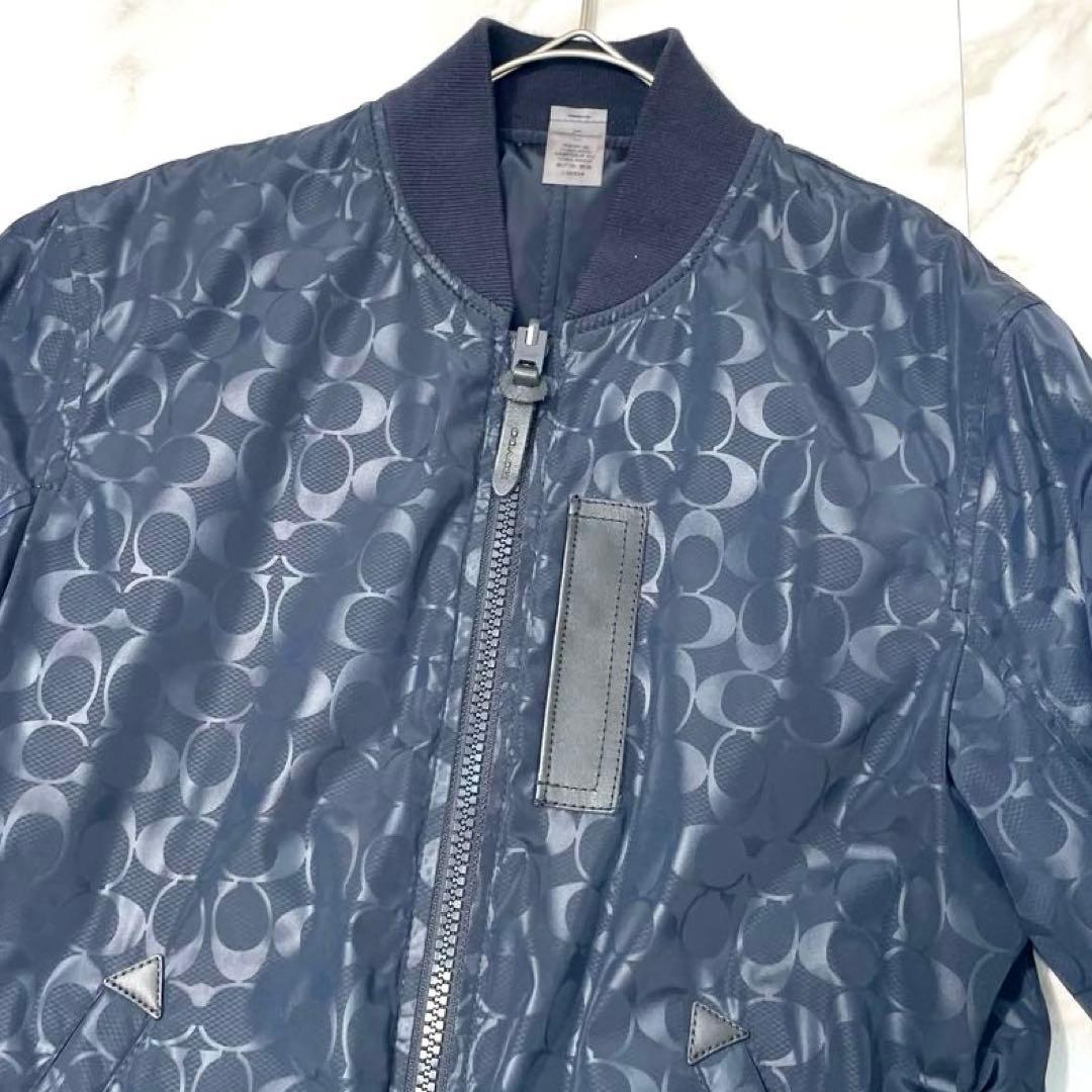 美品✨コーチ MA-1 ボンバージャケット リバーシブル シグネチャー 黒×紺