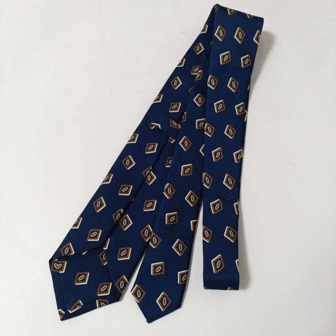 ビームスエフ別注ホリデー&ブラウン 小紋柄ネクタイ ブルー系 Italy製 美品