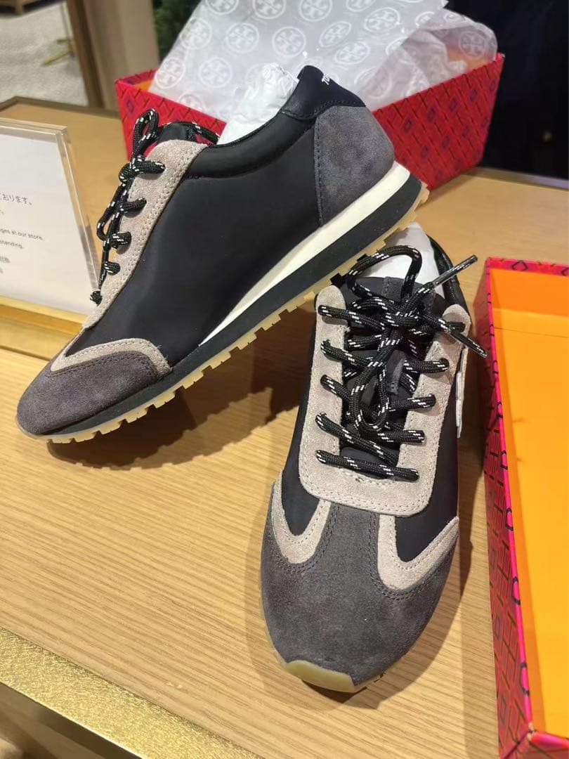 TORY BURCH スニーカー 24.5cm グレー/ブラック