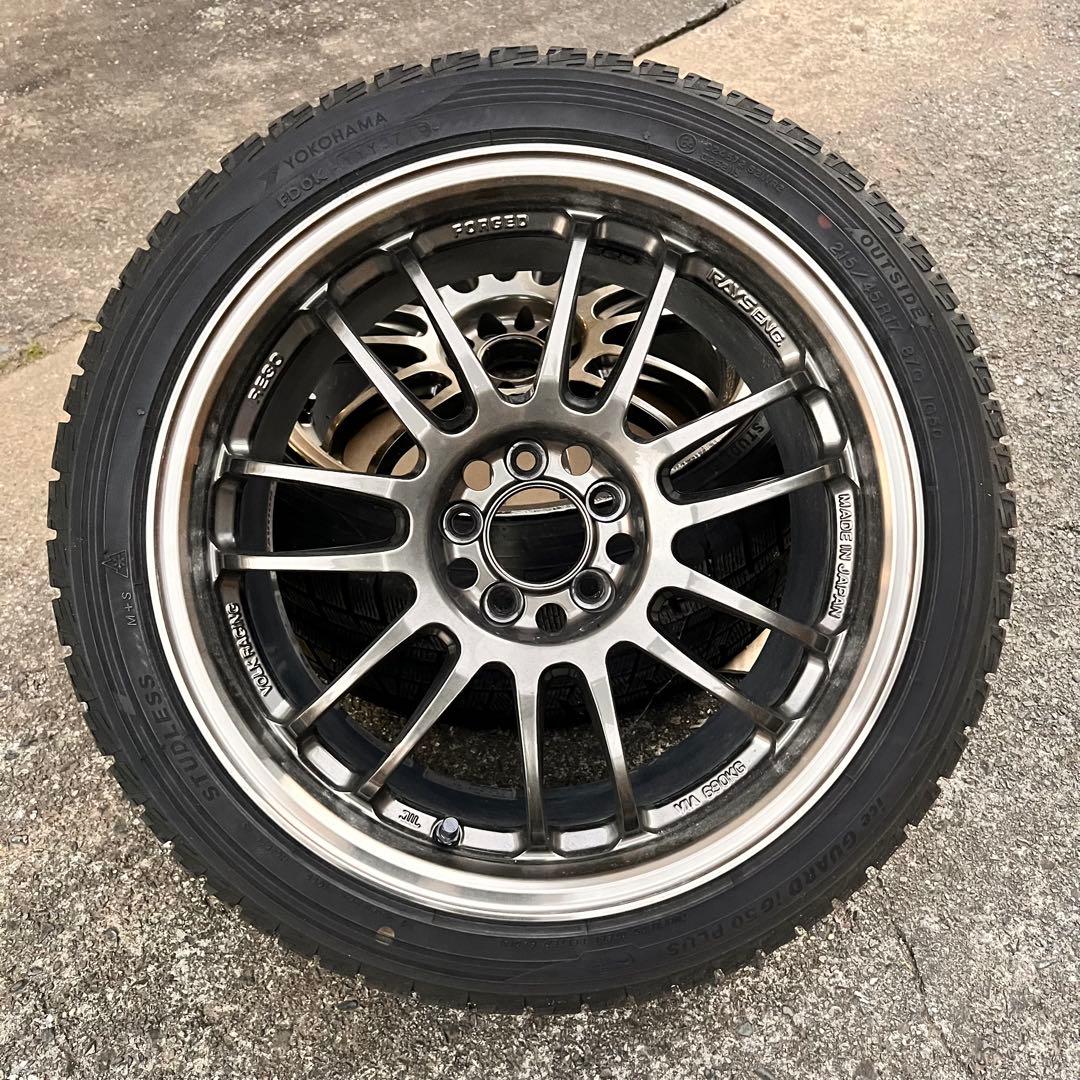 鍛造Rays VOLK RACING RE30 8J PCD100 スタッドレス
