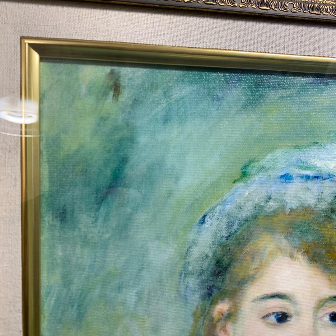 ルノワール 若い娘の肖像 油絵直筆仕上げ　ゴールド額縁 複製画