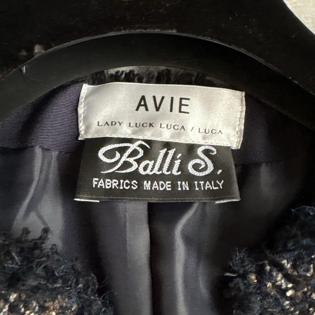 ✨タグ付・未使用品✨アビィAVIE ノーカラーツイードジャケット日本製　高級生地