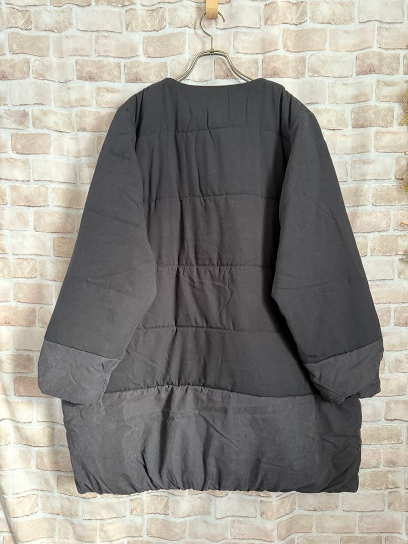 ドラッグストアーズ★ノーカラー中わた入りコート★ブラック