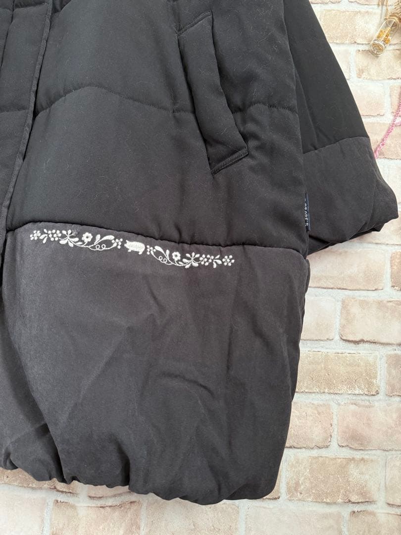 ドラッグストアーズ★ノーカラー中わた入りコート★ブラック