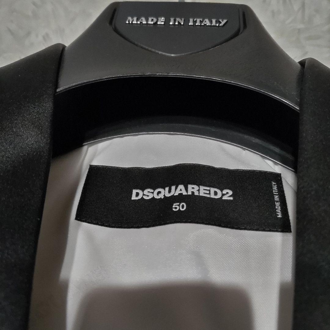 【極美品】 ディースクエアード タキシード セットアップ 千鳥柄 光沢 黒 50