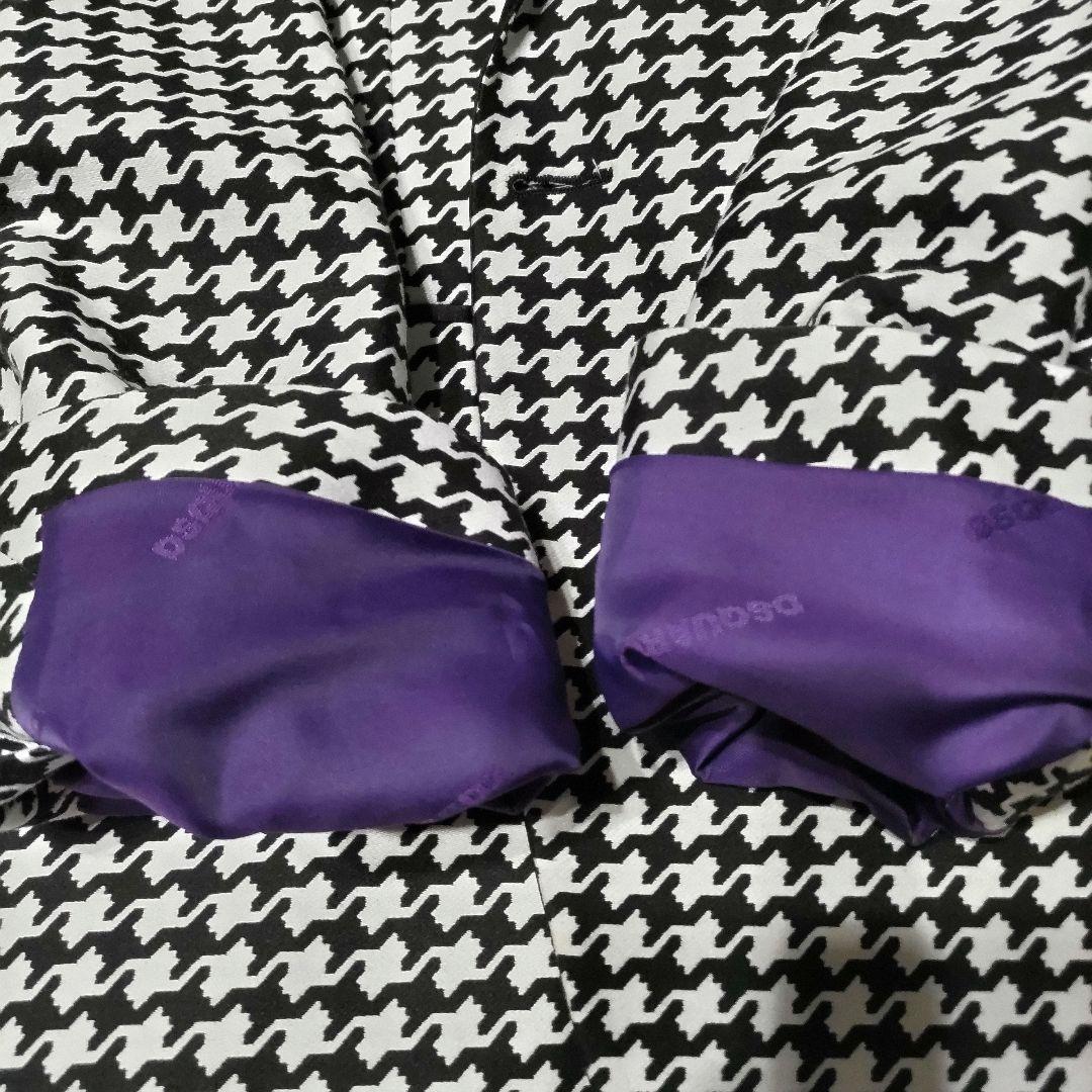 【極美品】 ディースクエアード タキシード セットアップ 千鳥柄 光沢 黒 50