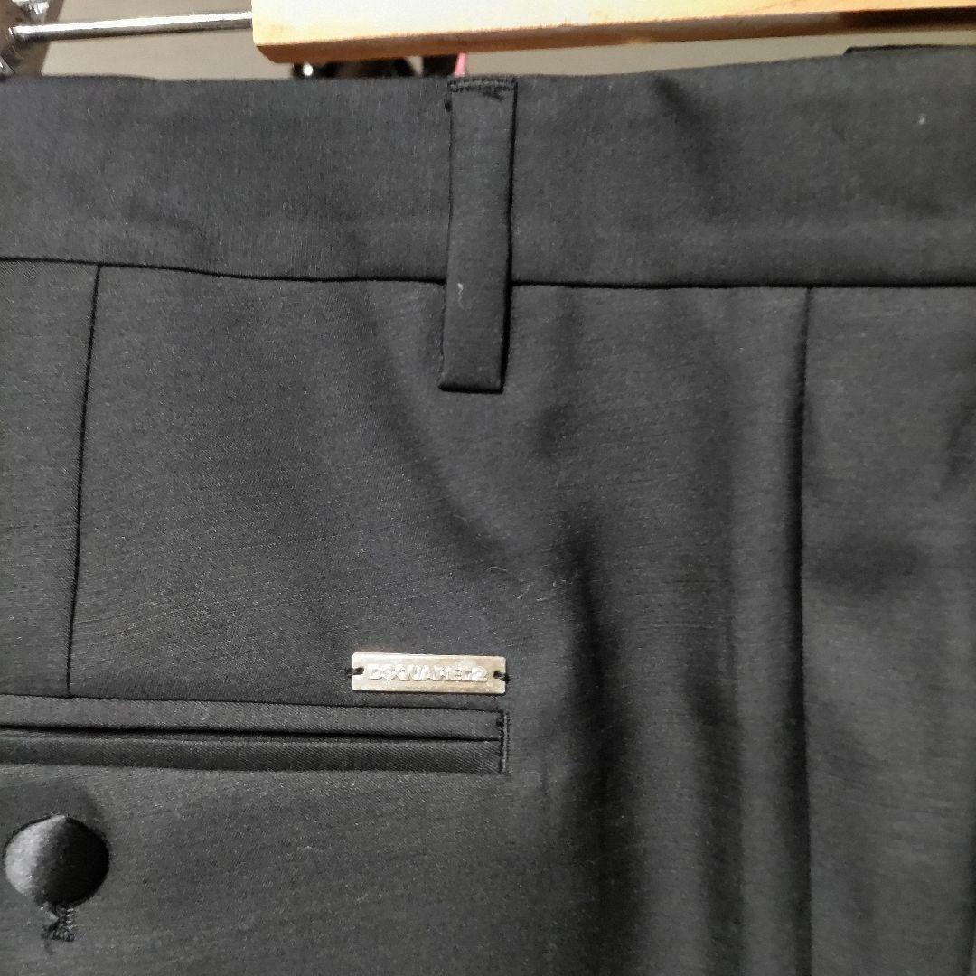 【極美品】 ディースクエアード タキシード セットアップ 千鳥柄 光沢 黒 50