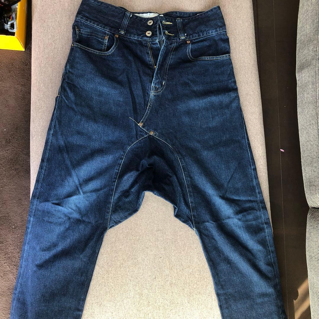 GANRYU サルエルパンツ ダークブルー