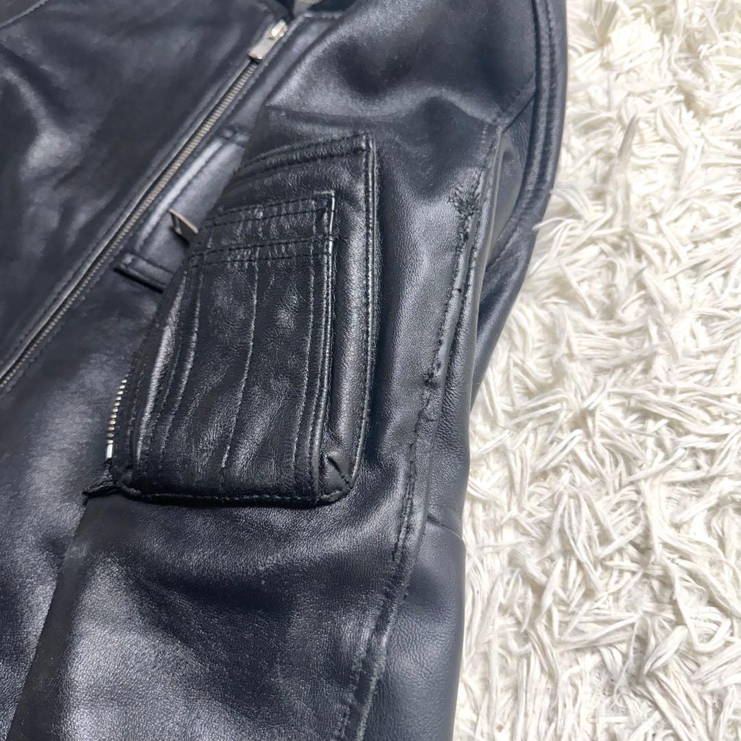 ジャックローズ　ラムレザー　MA-1 フライトジャケット　ブラック　黒　サイズ2