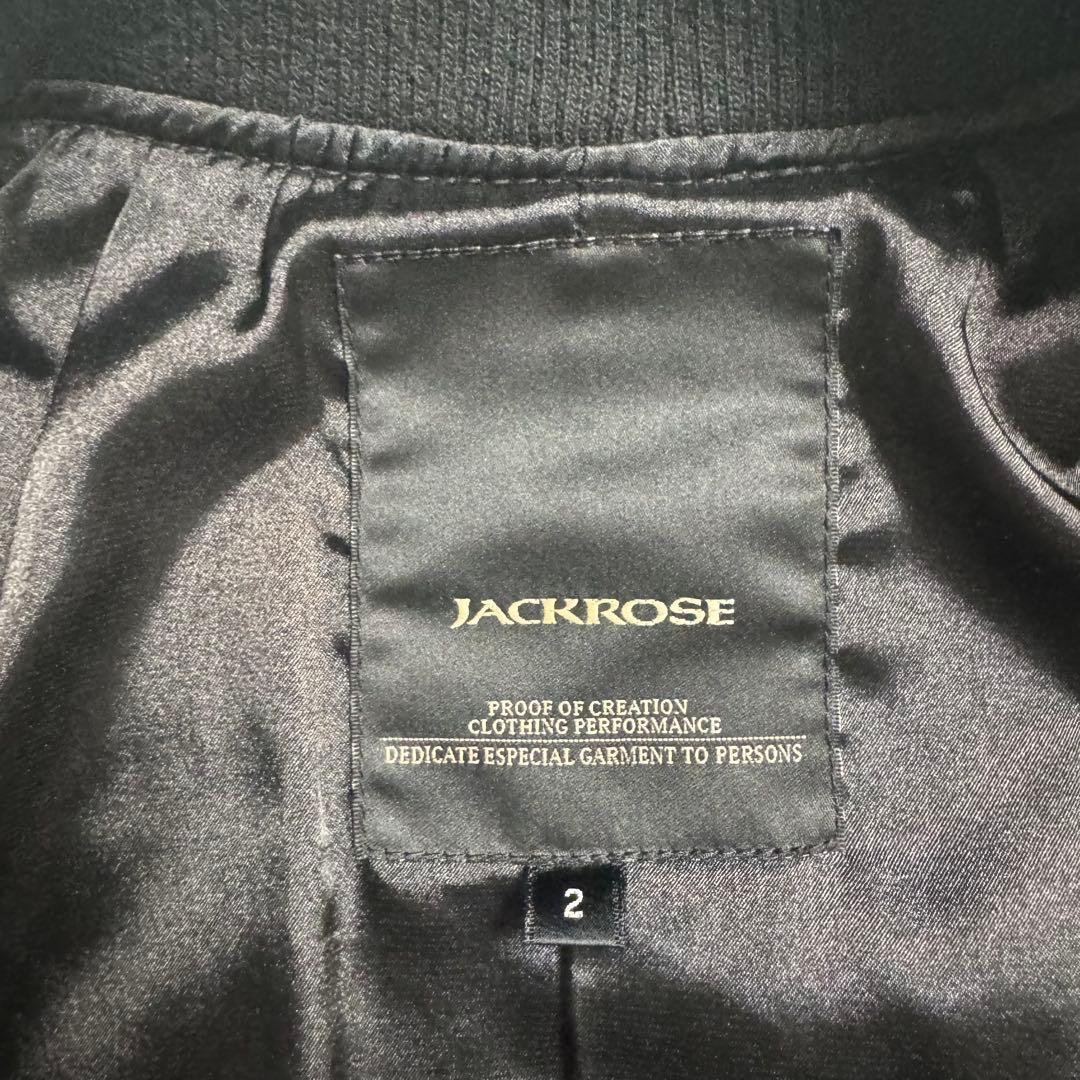 ジャックローズ　ラムレザー　MA-1 フライトジャケット　ブラック　黒　サイズ2