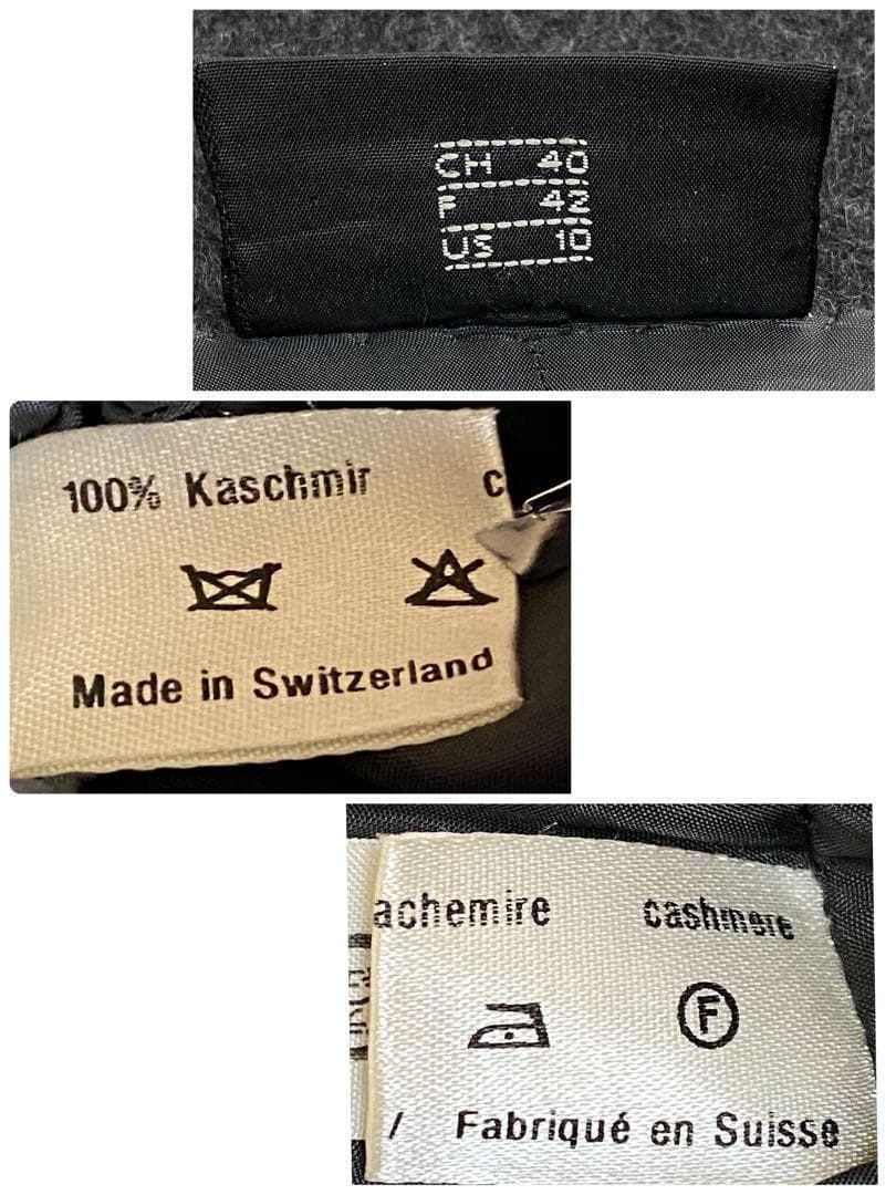 美品✨AKRIS 高級コート カシミア100% 金ボタン 大きいサイズXL