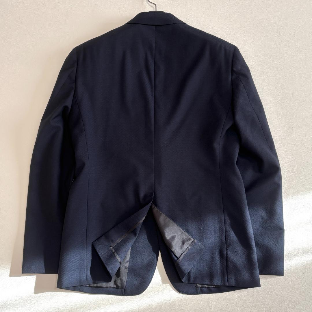 スーツセレクト ビジネススーツ 3ピース ベスト 無地 A4 S相当 ネイビー