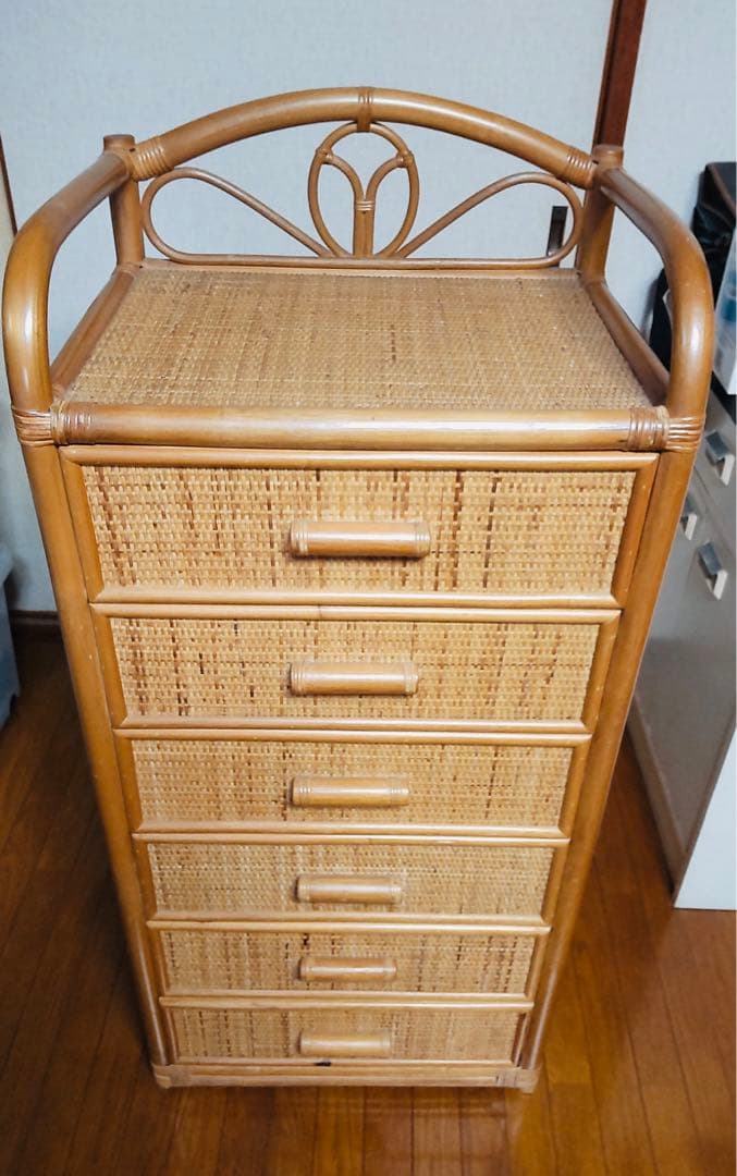 藤ラタン　チェスト　収納家具　箪笥　整理棚