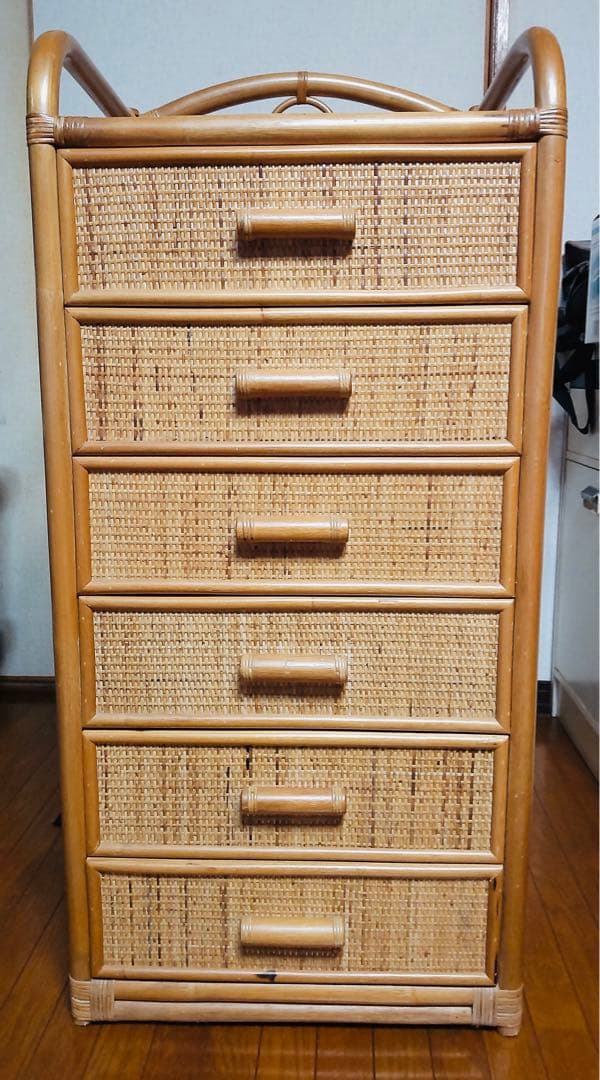藤ラタン　チェスト　収納家具　箪笥　整理棚