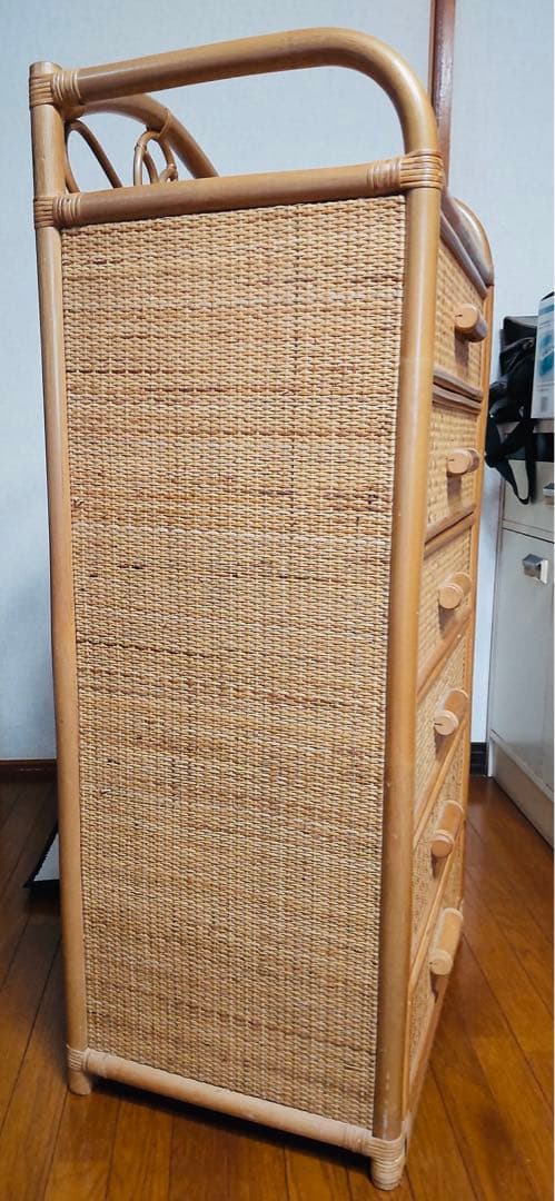 藤ラタン　チェスト　収納家具　箪笥　整理棚