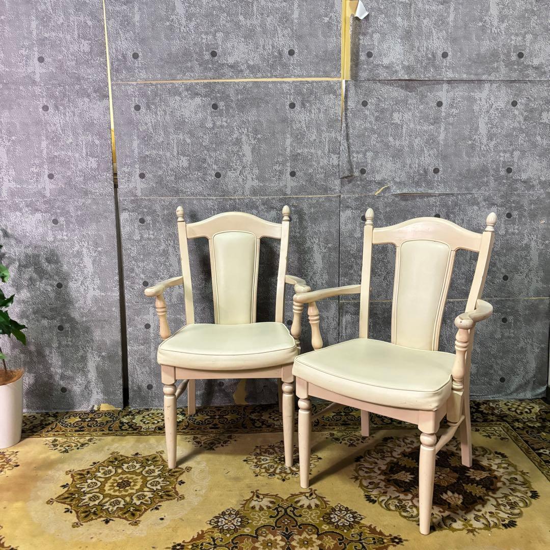 えつこ꧁カリモク家具 karimoku꧂アーム付ダイニングチェア2脚