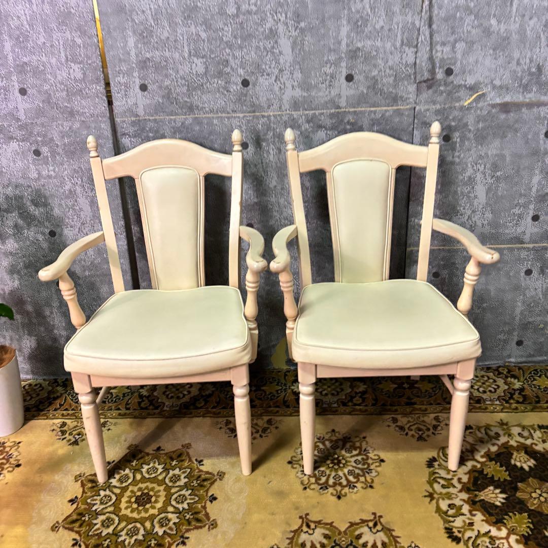 えつこ꧁カリモク家具 karimoku꧂アーム付ダイニングチェア2脚