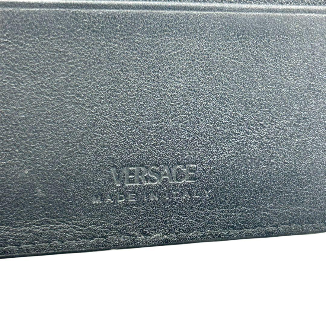 美品 1484 VERSACE マネークリップ 二つ折り メデューサ ブラック